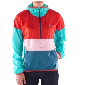 Cotopaxi Teca Windbreaker Half-Zip, women’s Size XL Teal Pink Red EUC-like new